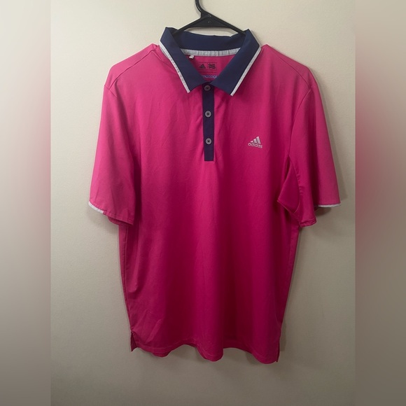 Adidas Men's Pink Polo Shirt Size Medium.in excellent condition - Picture 2 of 10